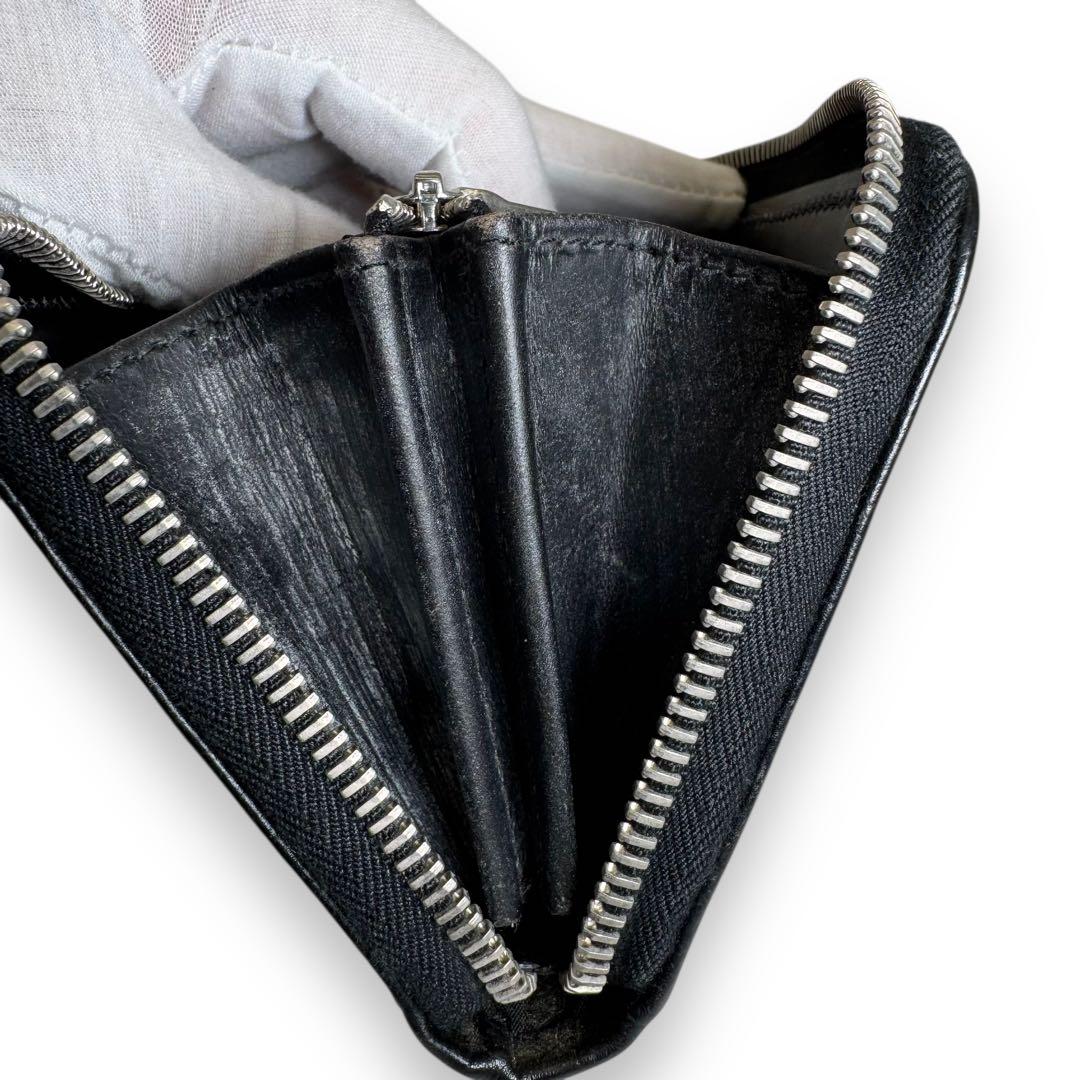 極美品■ホワイトハウスコックス ブライドルレザー クロコ型押し 長財布 ブラック