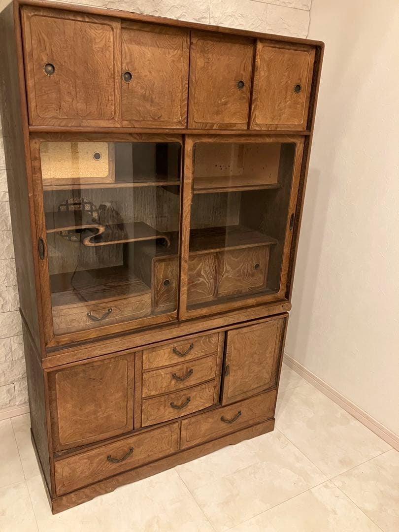 レトロ木製収納家具 引き出し付き