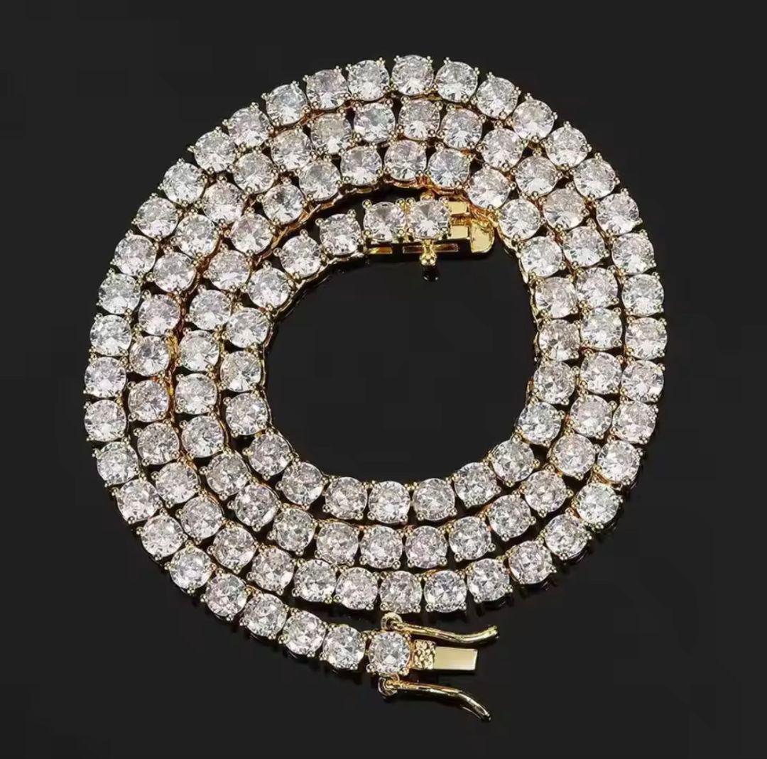 ☆けー☆テニスネックレス　55センチゴールド