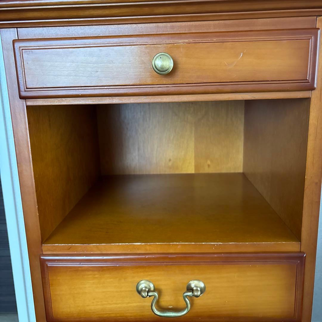 【アンティーク調】木製ブラウン5段チェスト スリム