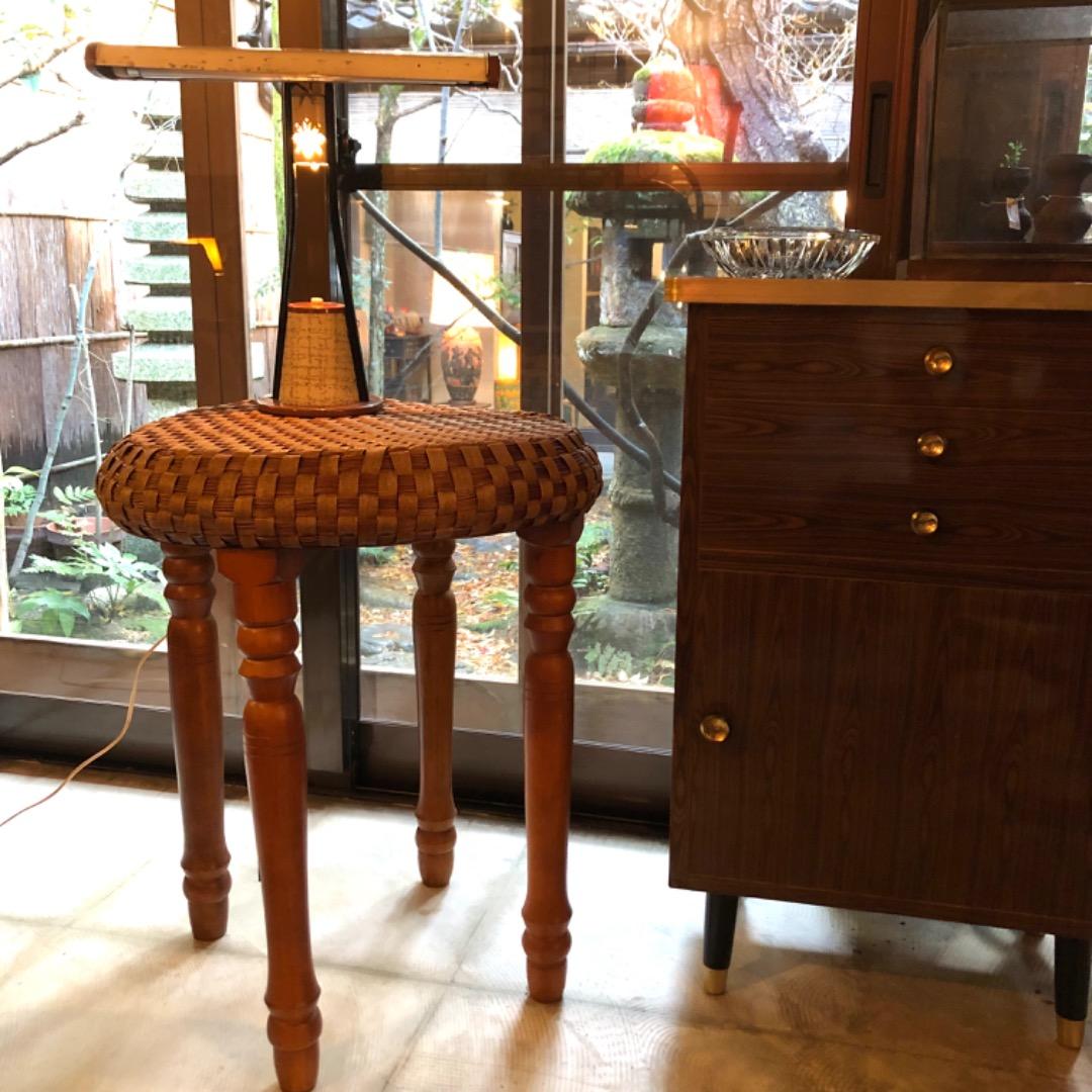【昭和レトロ】サイドテーブル　木製　机　ディスプレイ　アンティーク　蚤の市