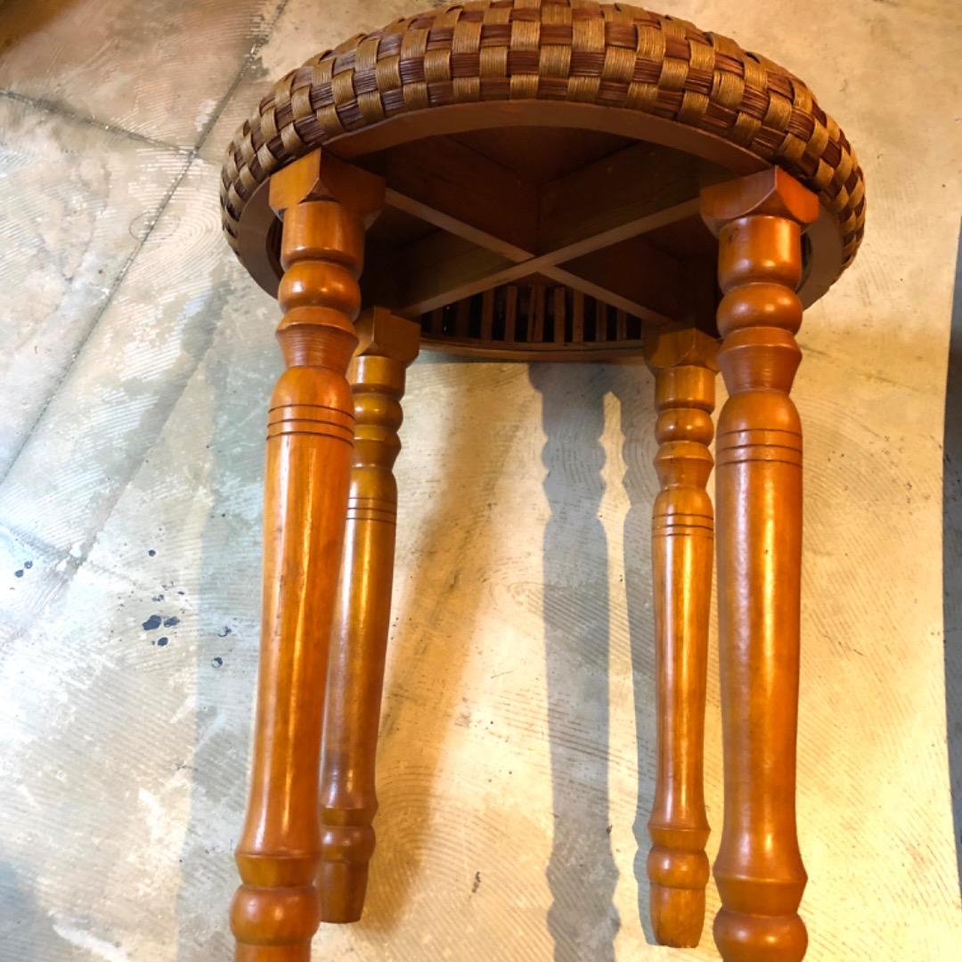 【昭和レトロ】サイドテーブル　木製　机　ディスプレイ　アンティーク　蚤の市