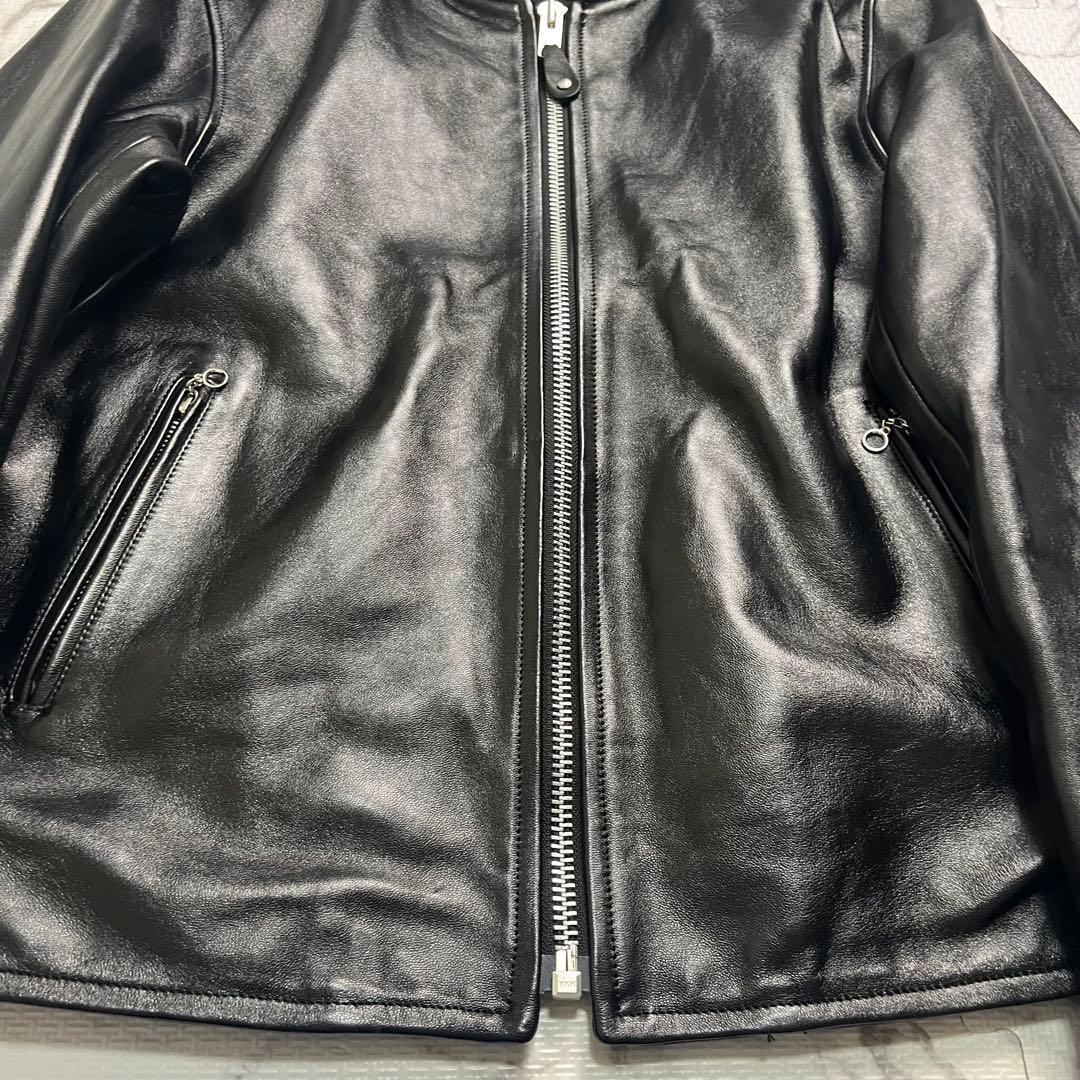y*m様 XXL/極美品✨【米国製】schott シングルライダース 羊革 ブラ