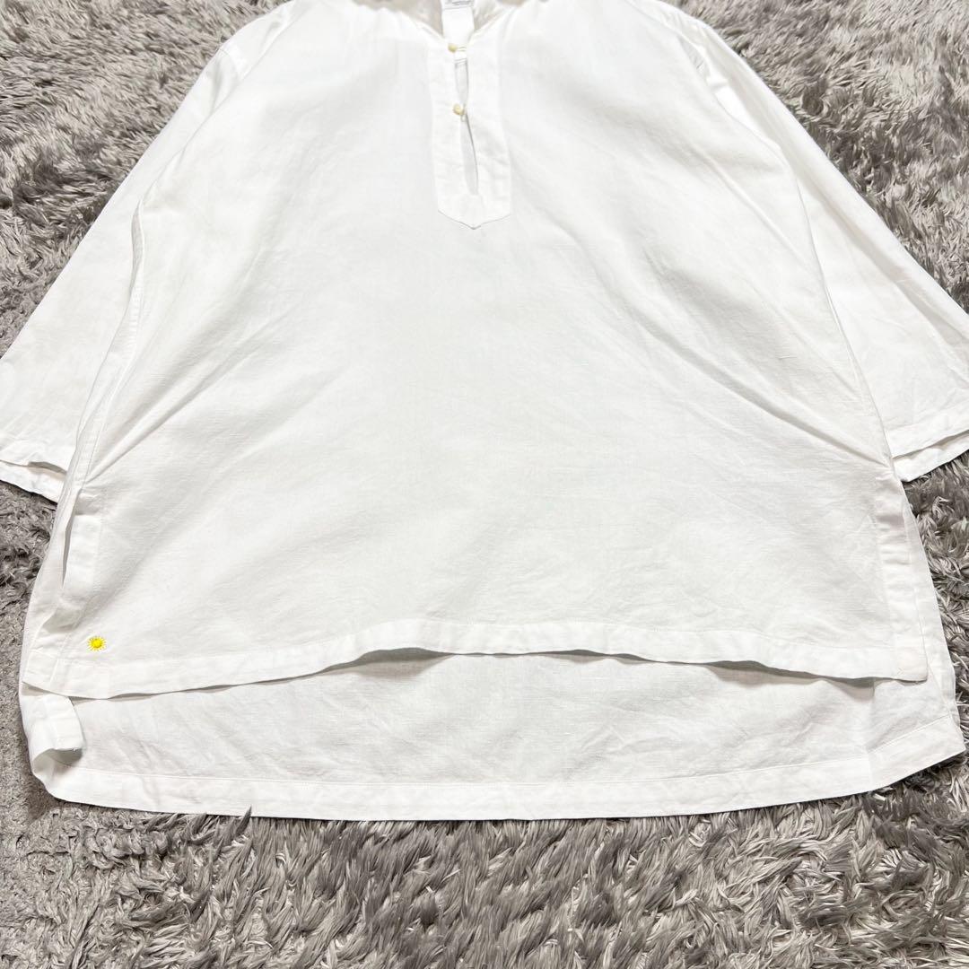ジャンネット　リネン混　カプリシャツ　長袖　Lサイズ 着用感のない美品