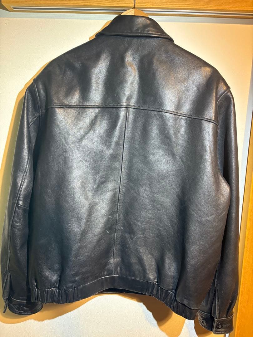 【本革】ラルフローレンレザージャケット黒Ｌ CHAPS vintage美品