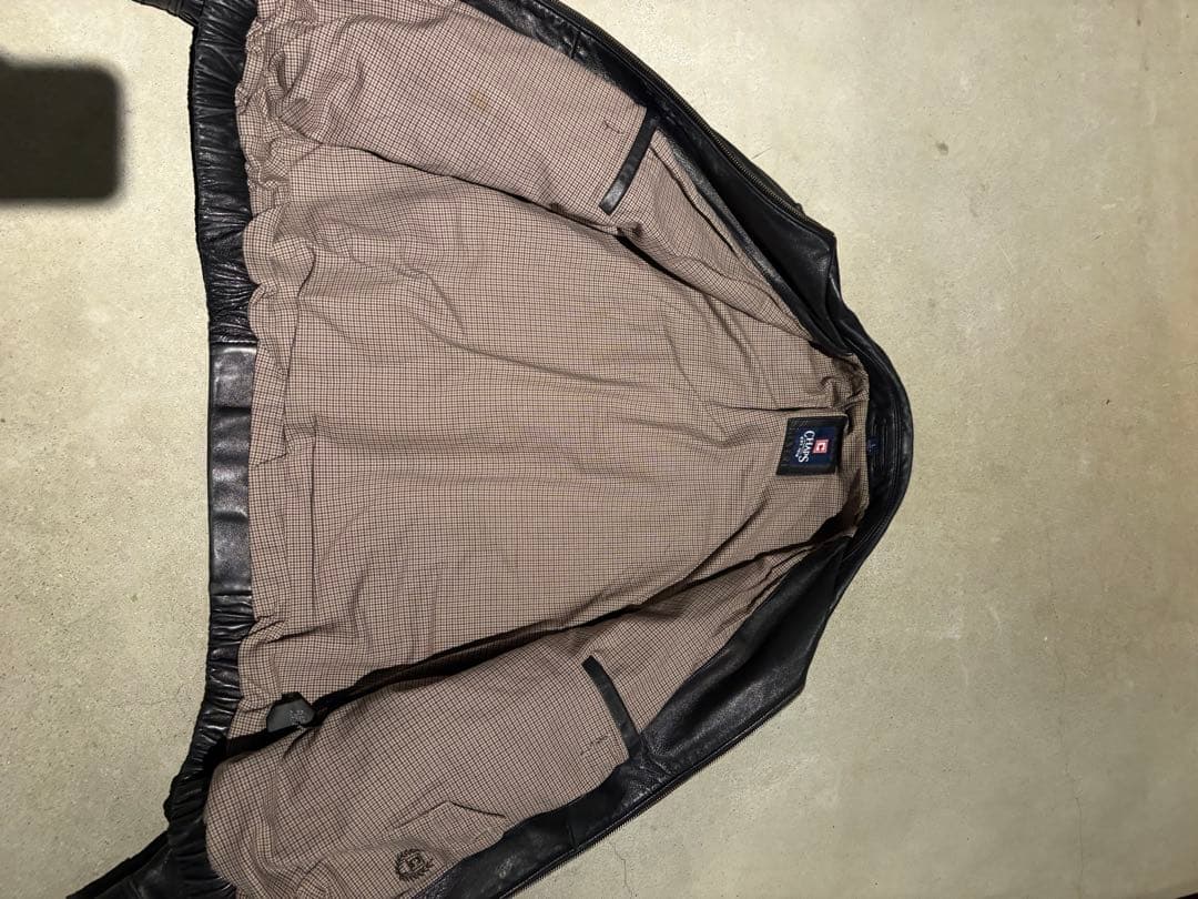 【本革】ラルフローレンレザージャケット黒Ｌ CHAPS vintage美品