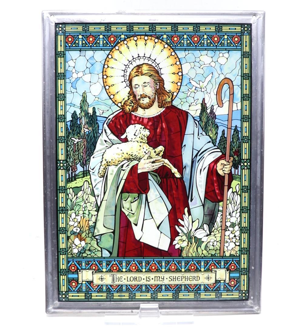 ティファニー ヴィンテージ ステンドグラス 大型 善き羊飼い グッドシェパード