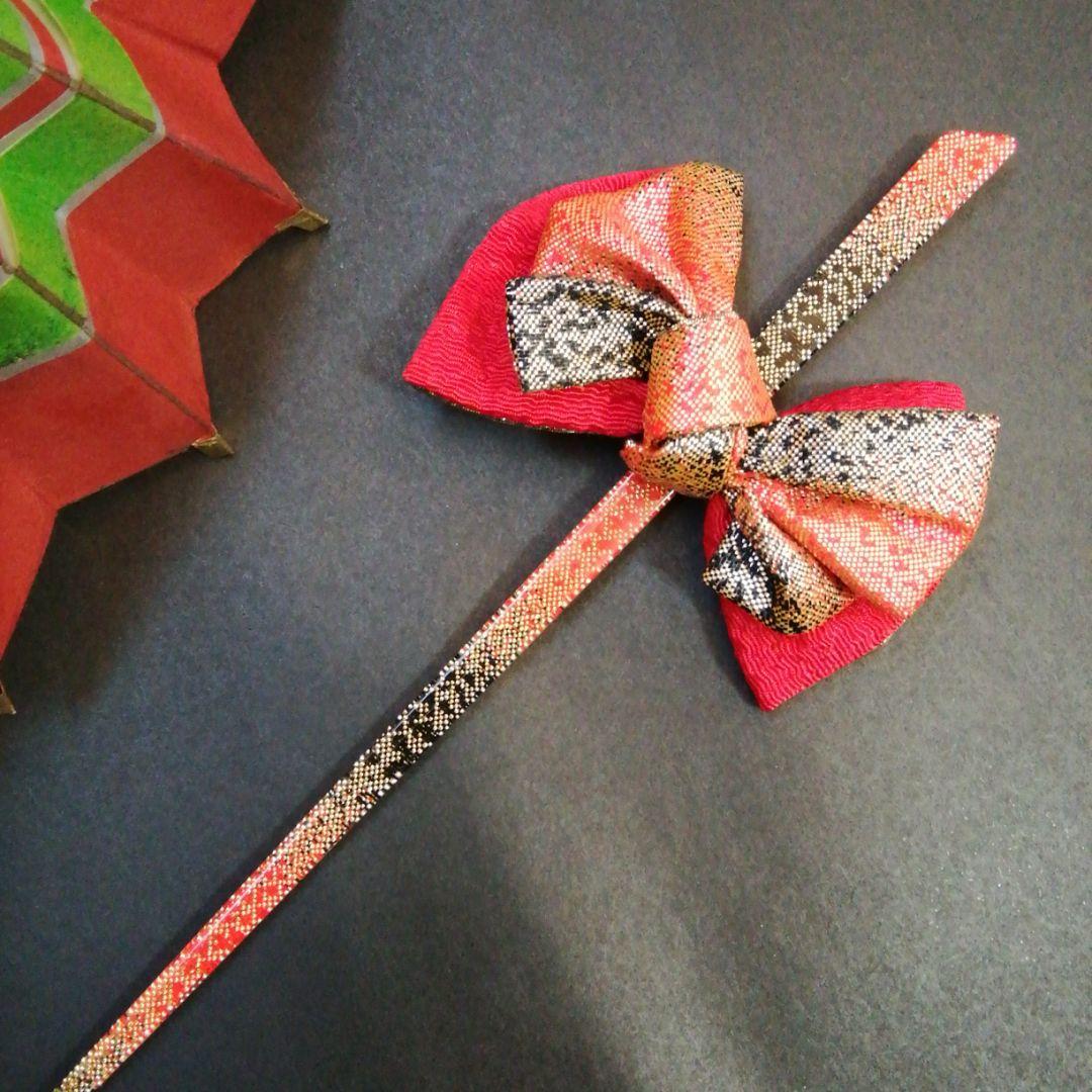 かんざしと、和紙水引お正月飾りセット(27×24㎝)