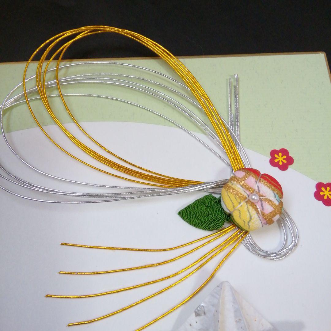 かんざしと、和紙水引お正月飾りセット(27×24㎝)