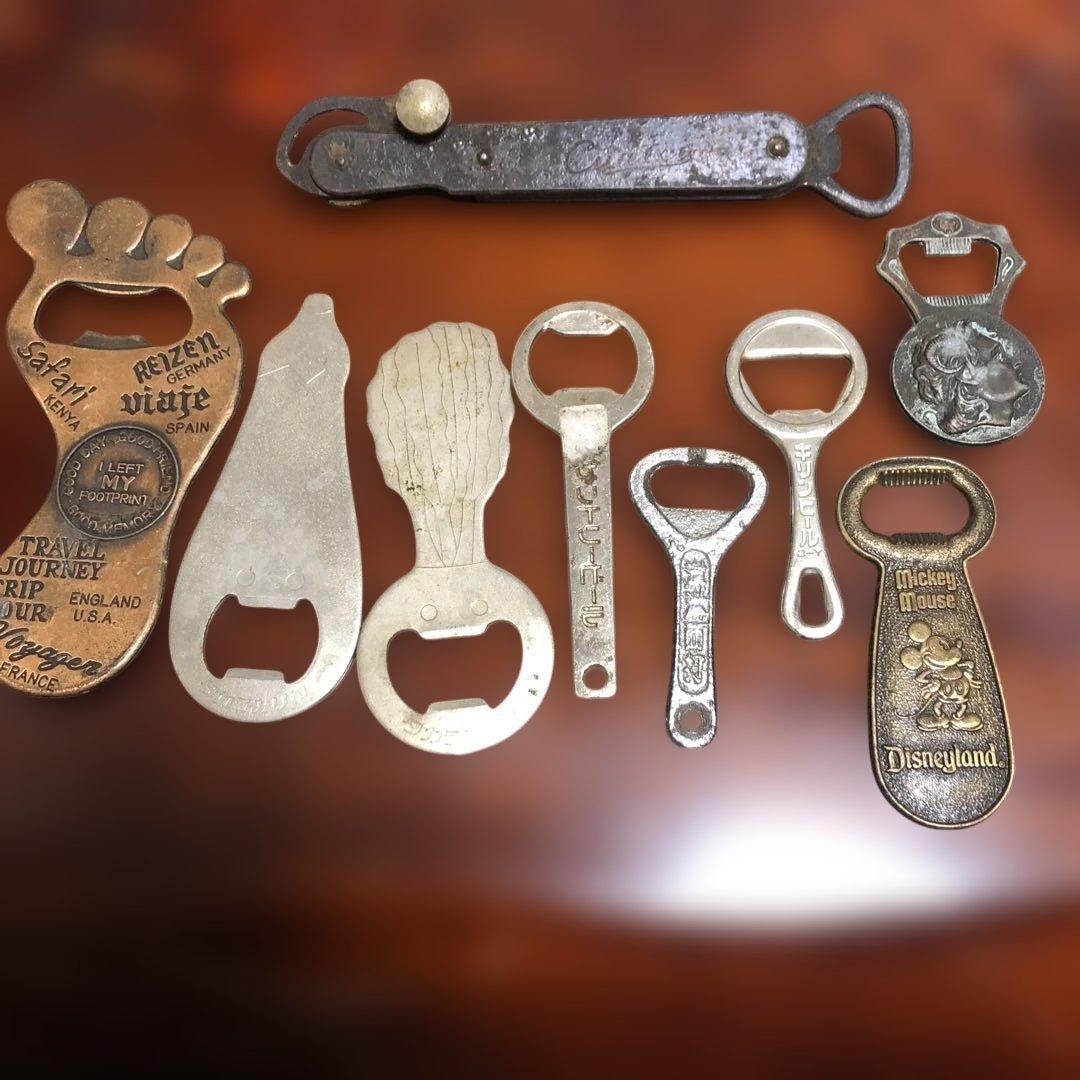 金属製栓抜きセット 9個　アンティークせん抜き　ビンテージ　レトロ