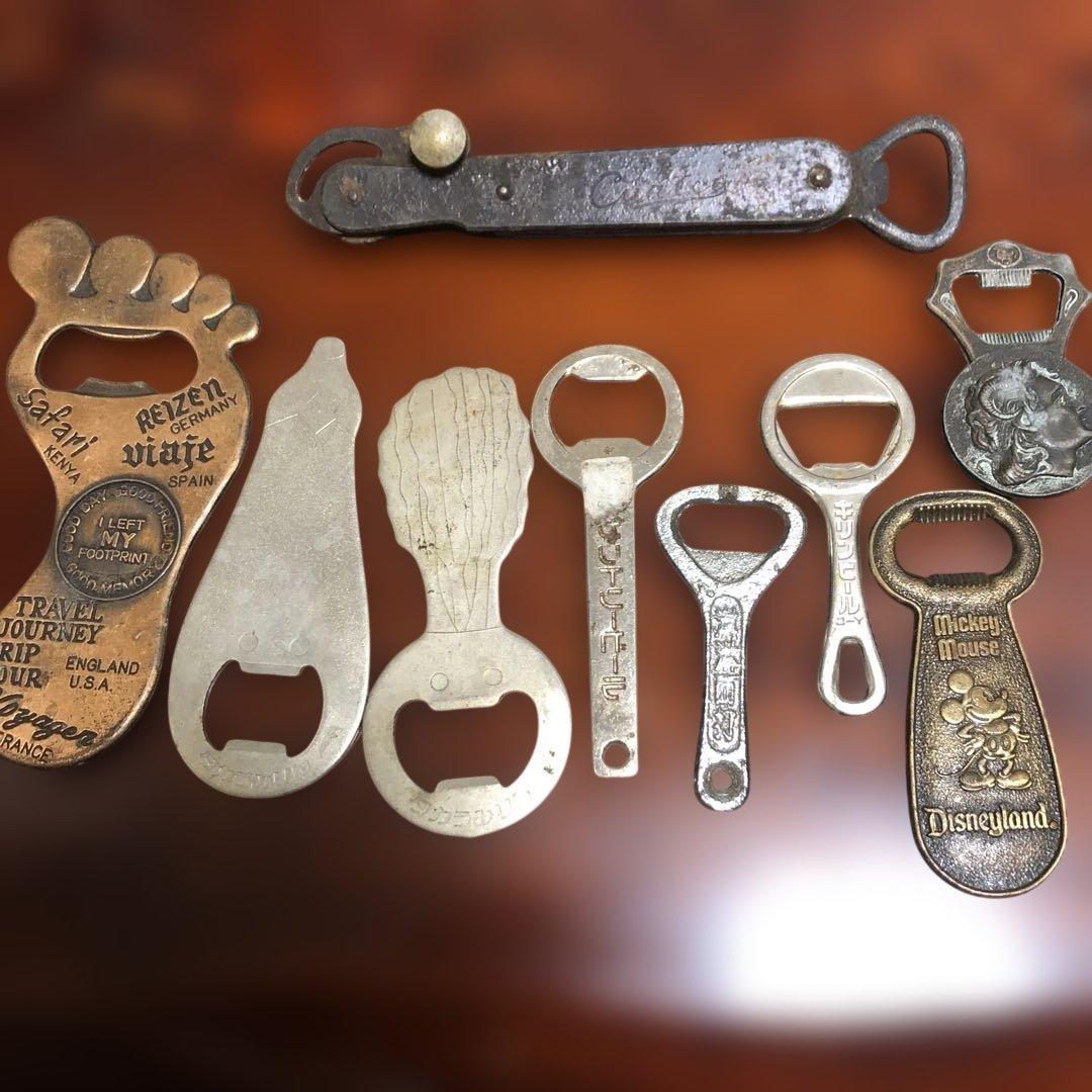 金属製栓抜きセット 9個　アンティークせん抜き　ビンテージ　レトロ