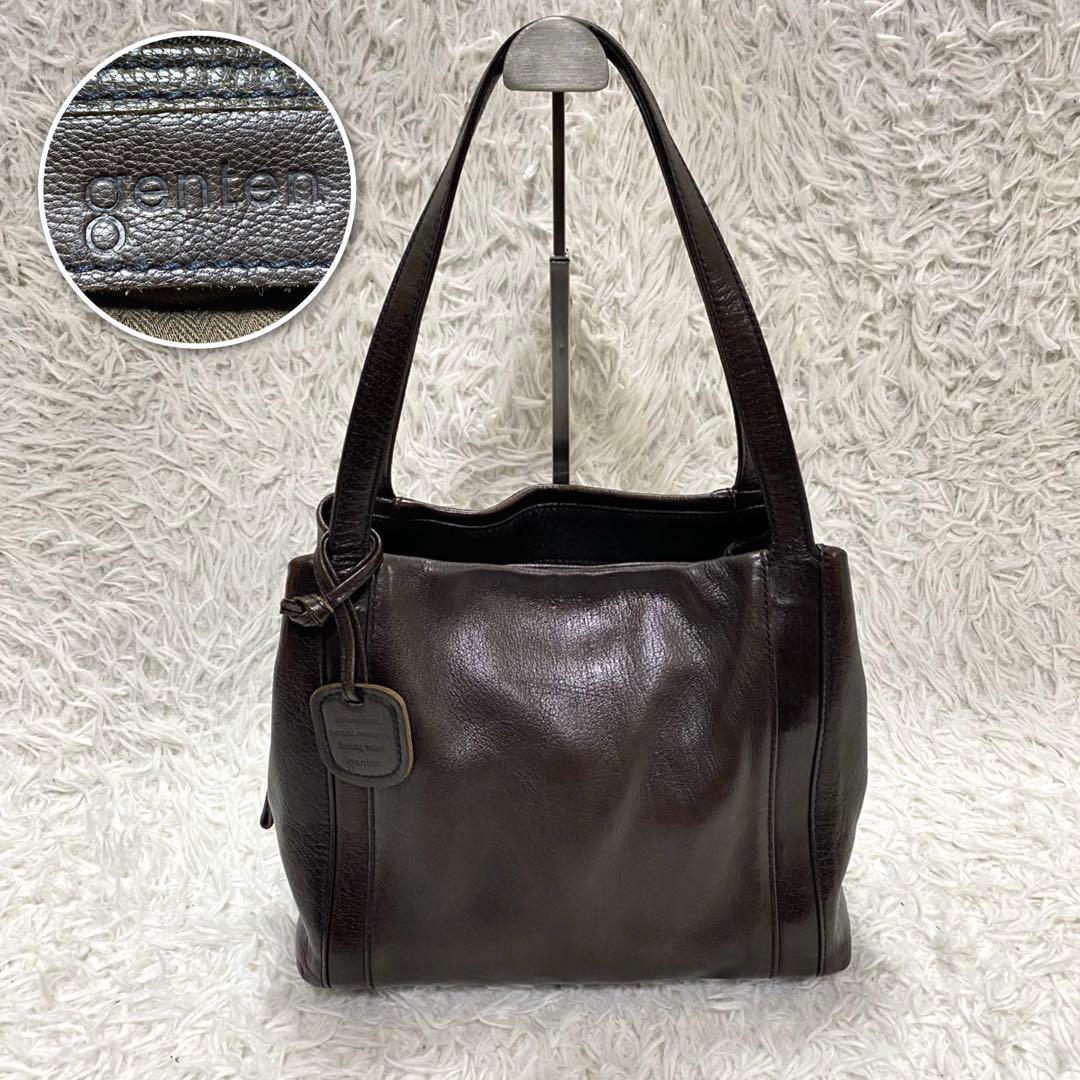 人気商品✨genten ゴートベーシック ミドルトート バッグ　レザー　山羊革