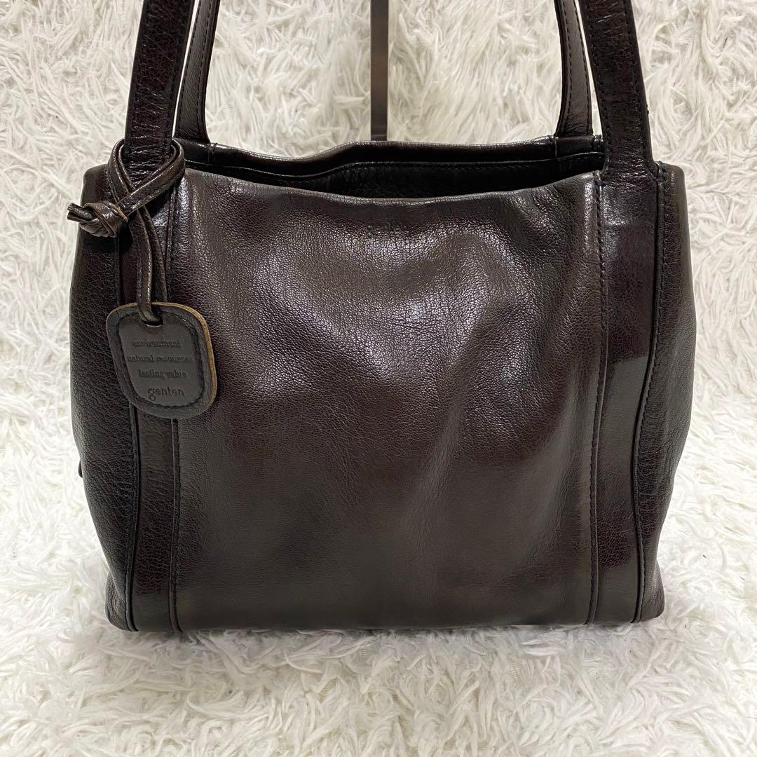 人気商品✨genten ゴートベーシック ミドルトート バッグ　レザー　山羊革