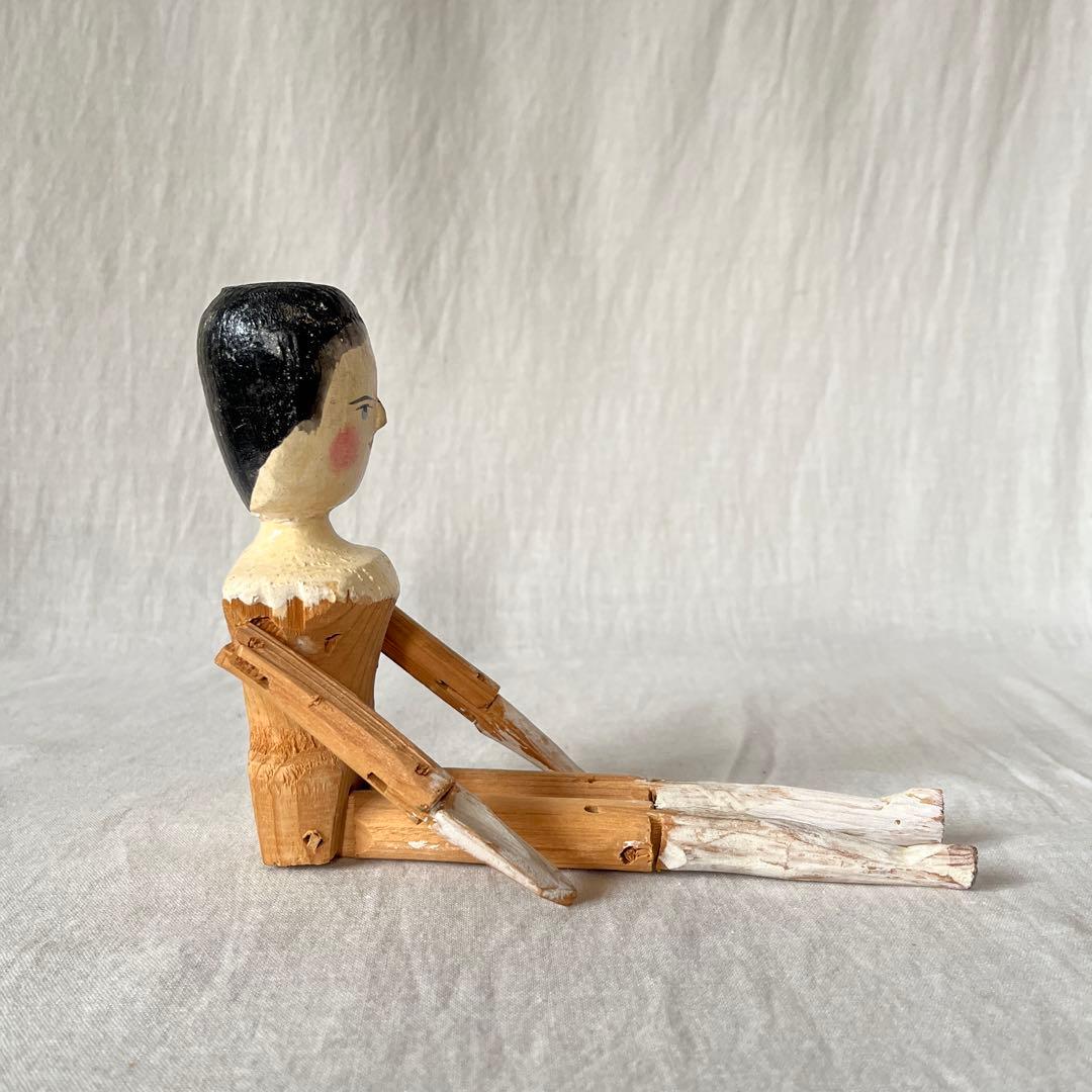 アンティーク　ペグドール　ウッデンドール