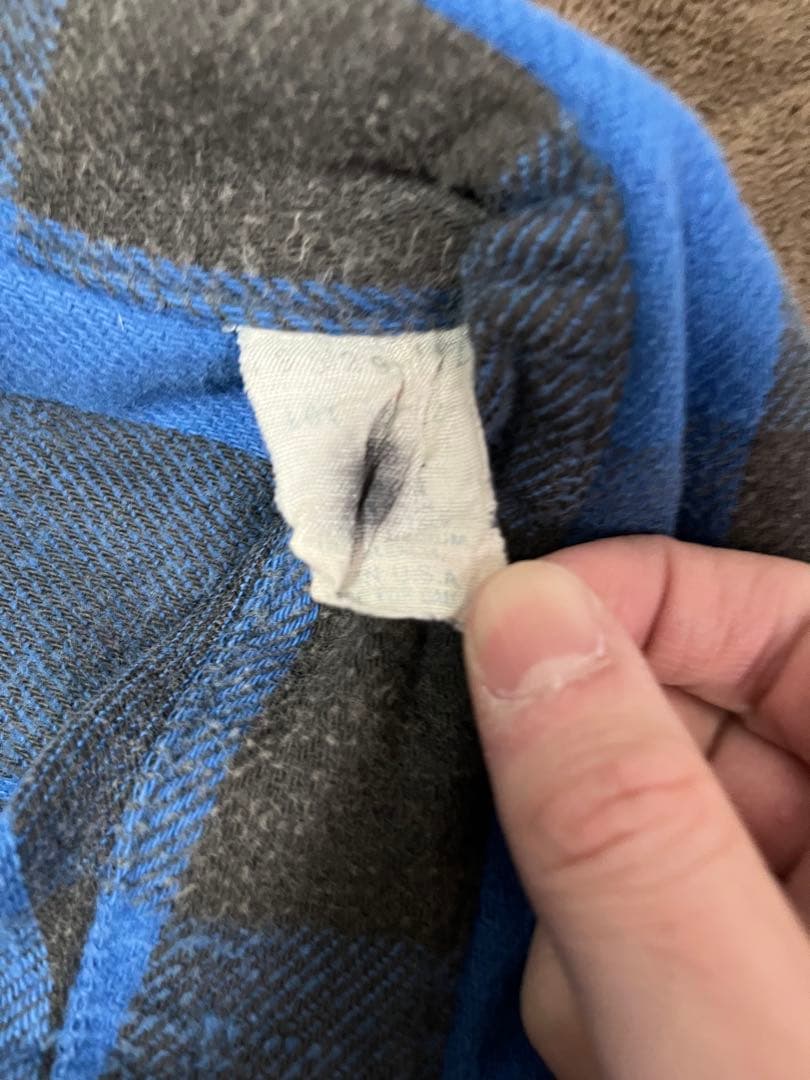 70s 80s USA製 five brother ネルシャツ 青