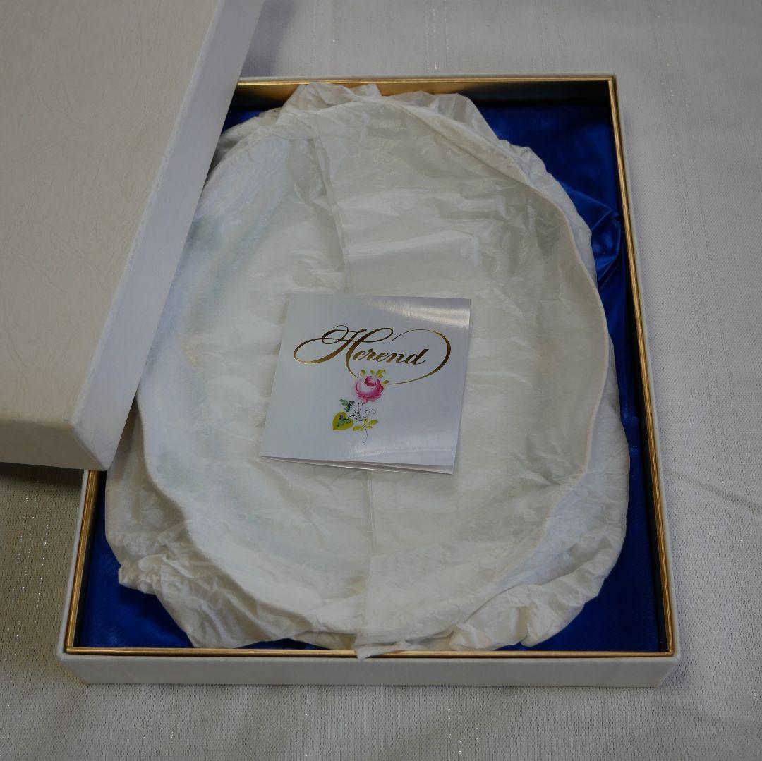 Herend ヘレンド　オーバル皿　アポニーグリーン　ハンドペイント