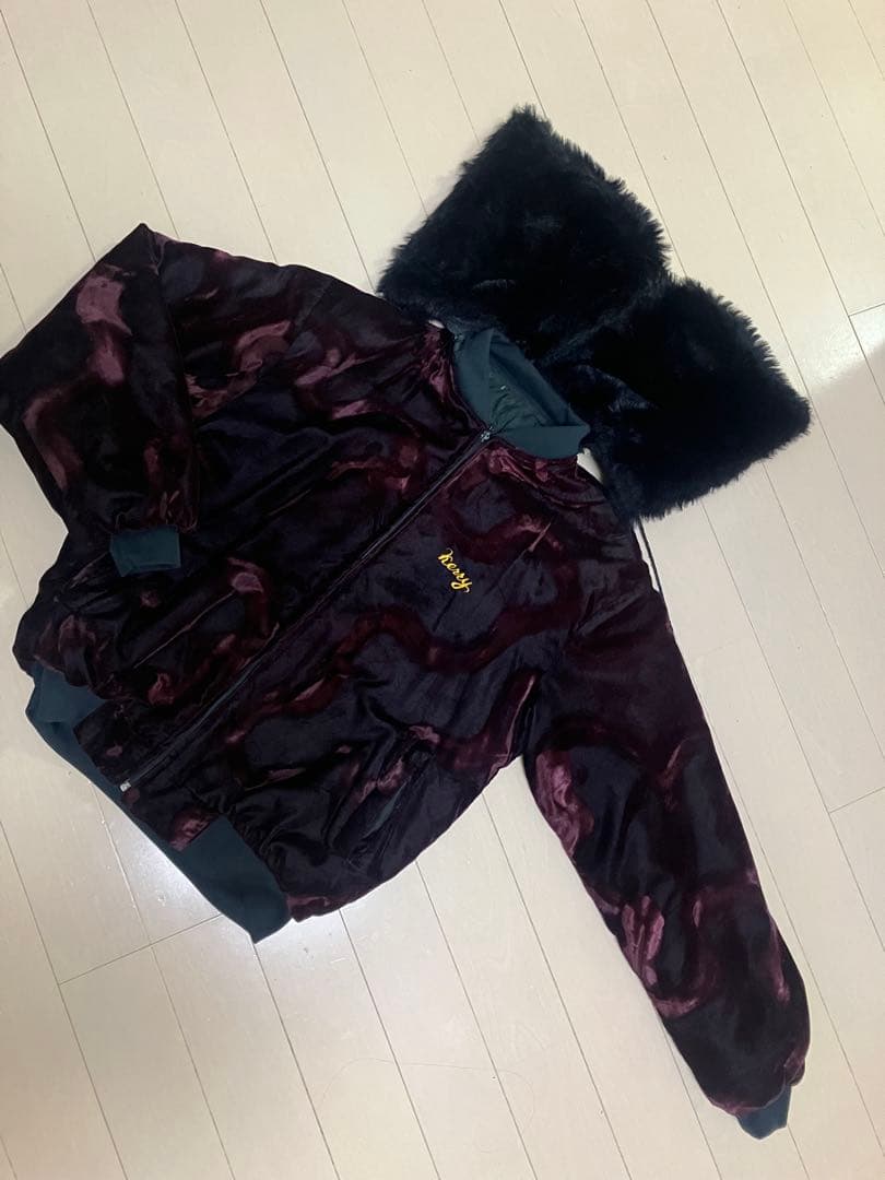 コリアンジャケット刺繍ファー次古着ビンテージ８０s激レア