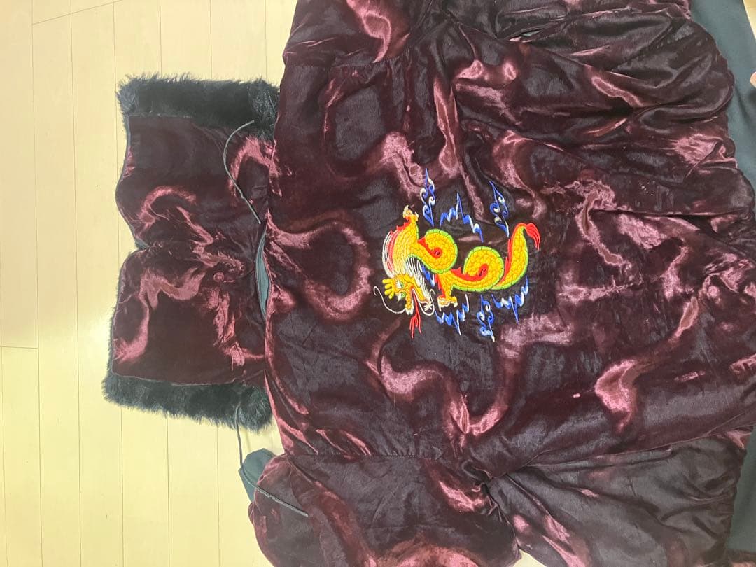コリアンジャケット刺繍ファー次古着ビンテージ８０s激レア