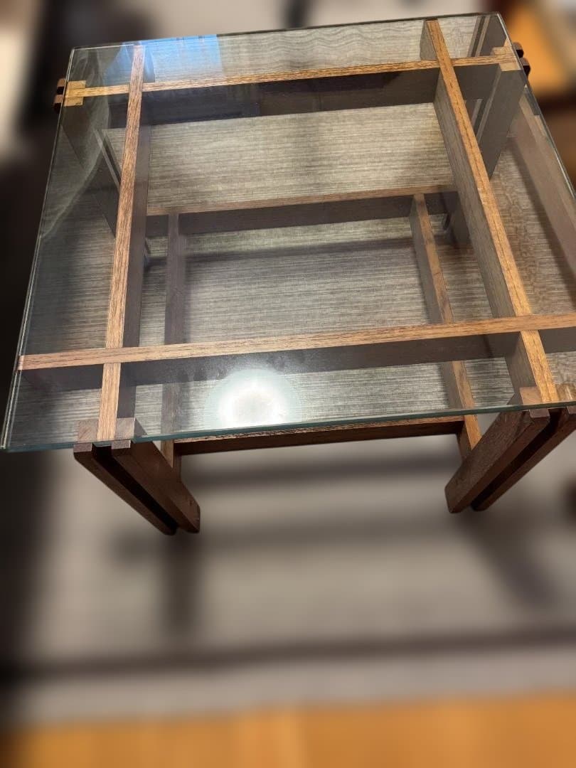 応接室・高級リビング用　ガラスサイドテーブル　（センターテーブル別売）