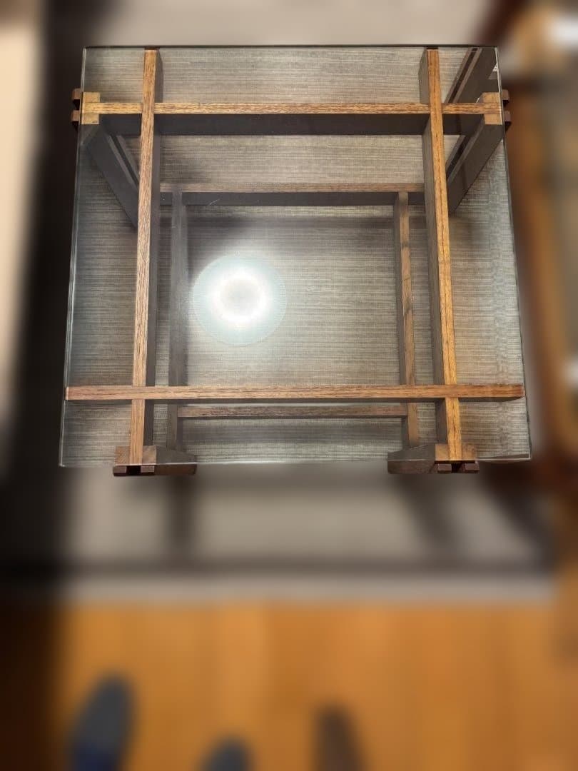 応接室・高級リビング用　ガラスサイドテーブル　（センターテーブル別売）