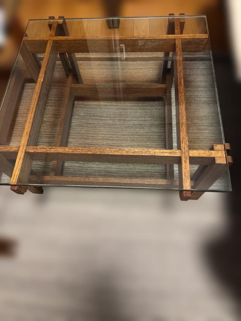 応接室・高級リビング用　ガラスサイドテーブル　（センターテーブル別売）