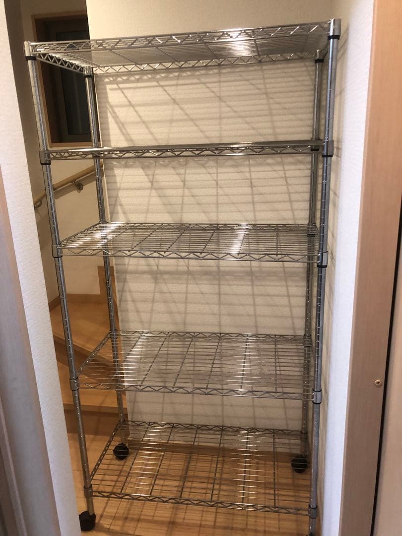 お値引終了‼️⑦5段180cmスチールラックキャスター付きスチールラック 5段