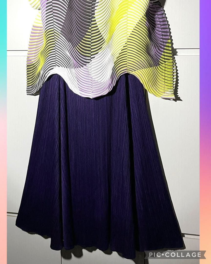PLEATS PLEASE スカート パープル イッセイミヤケ