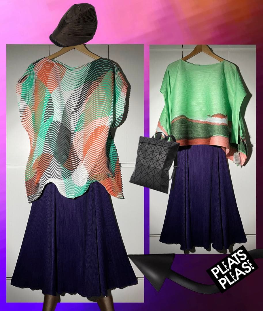 PLEATS PLEASE スカート パープル イッセイミヤケ