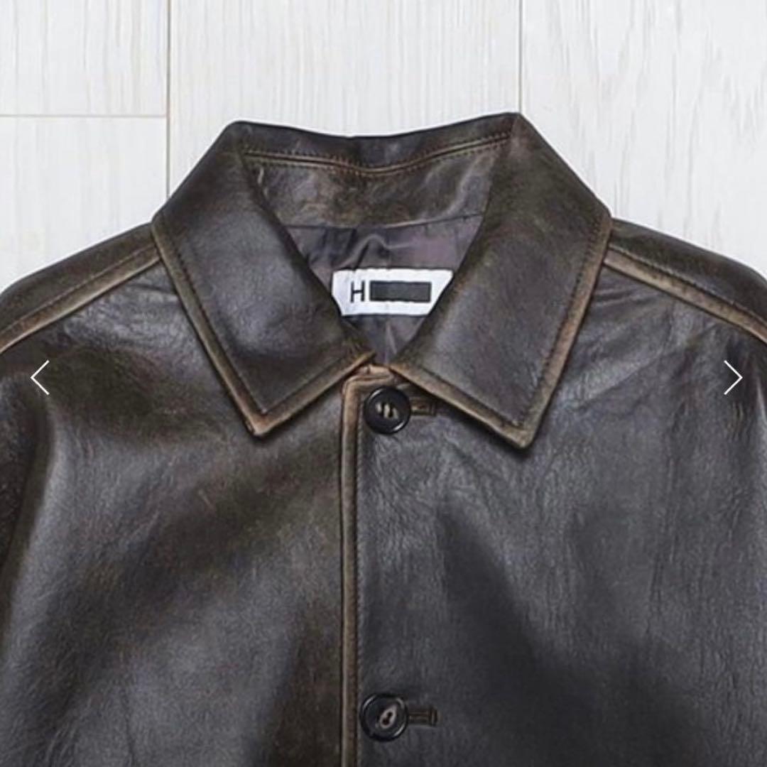 H BEAUTY&YOUTH レザーカーコート
