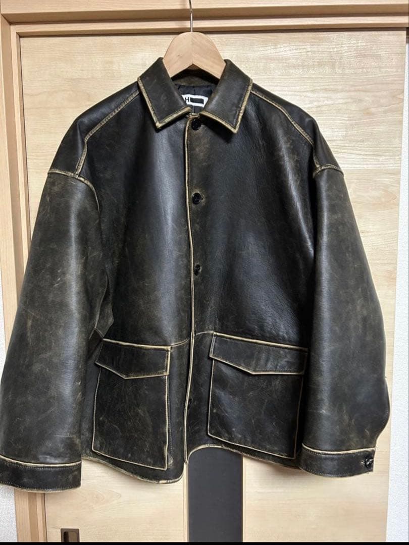 H BEAUTY&YOUTH レザーカーコート