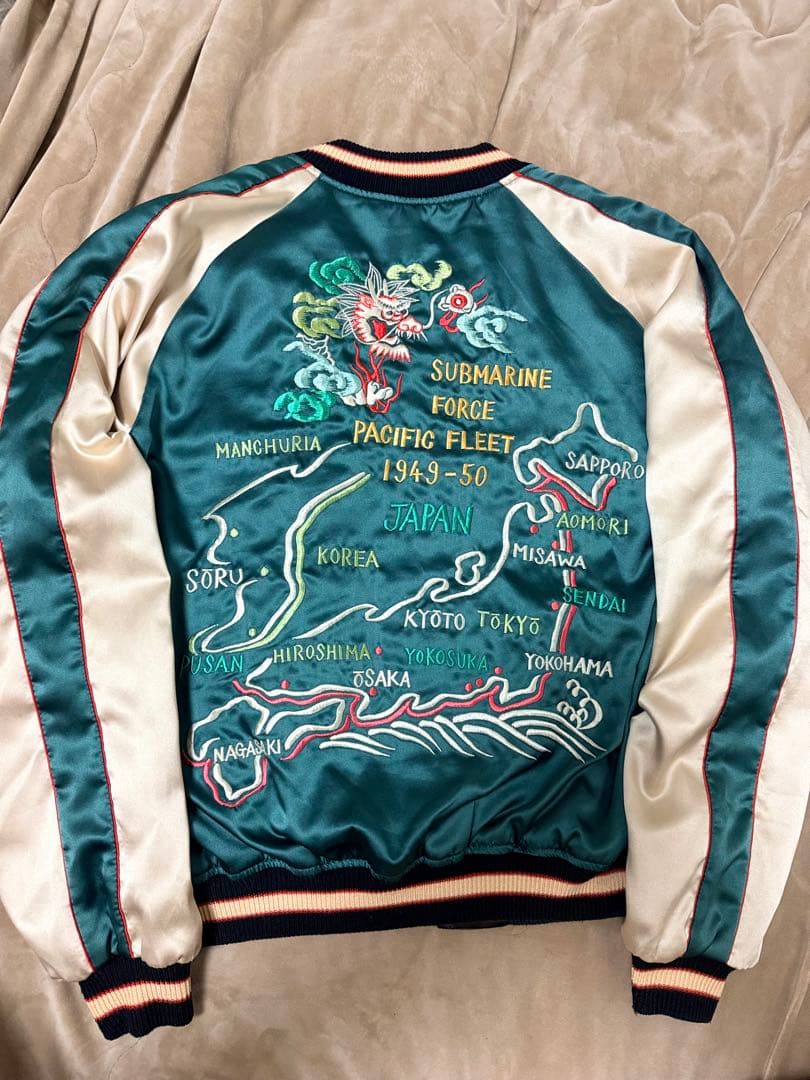 ２面用 テーラー東洋 虎鷲龍 日本限定 スカジャン vintage サテン