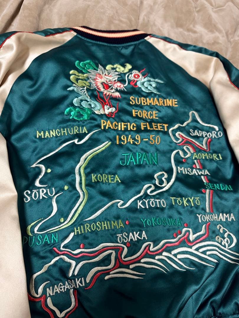 ２面用 テーラー東洋 虎鷲龍 日本限定 スカジャン vintage サテン