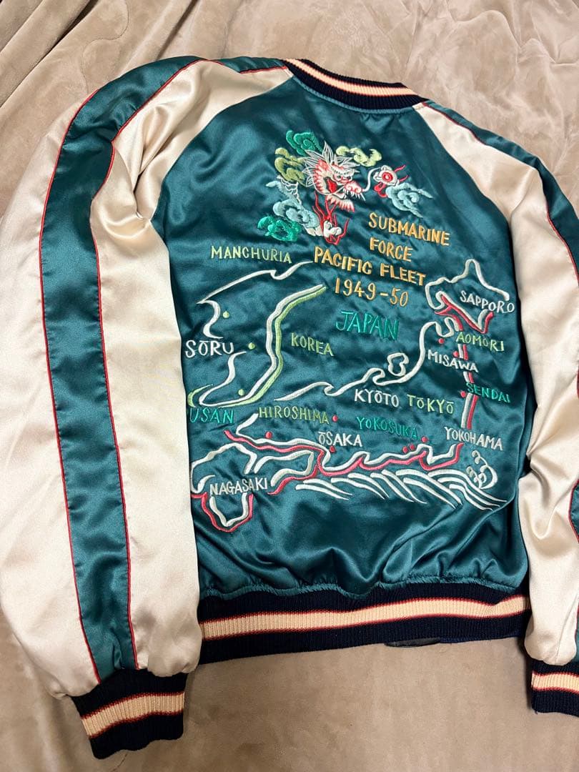 ２面用 テーラー東洋 虎鷲龍 日本限定 スカジャン vintage サテン