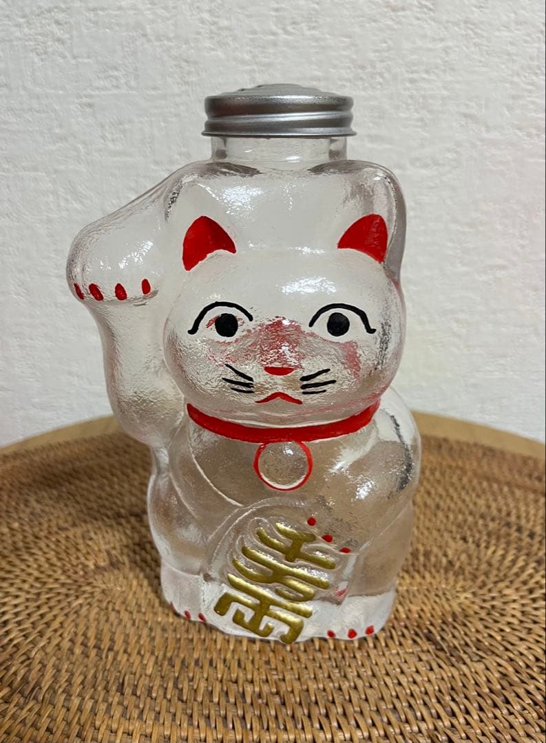 ☆廣田硝子　招き猫　置物