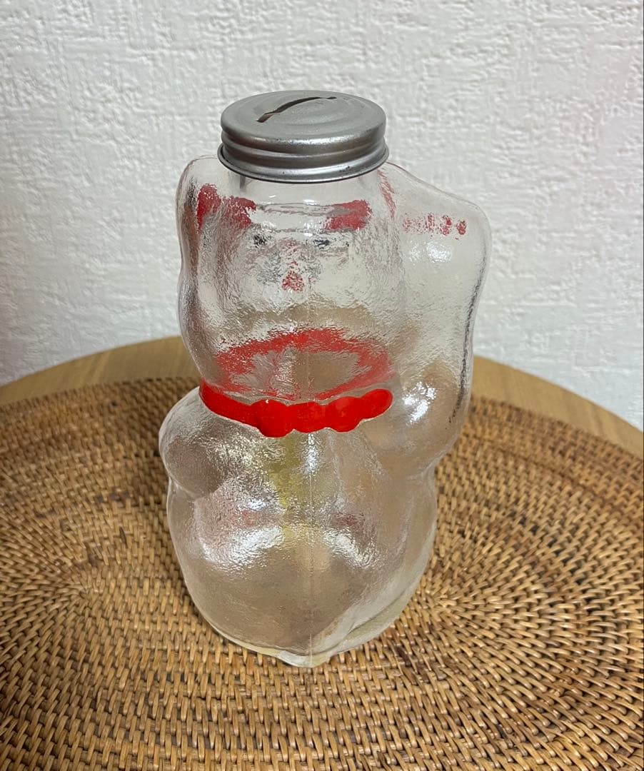 ☆廣田硝子　招き猫　置物