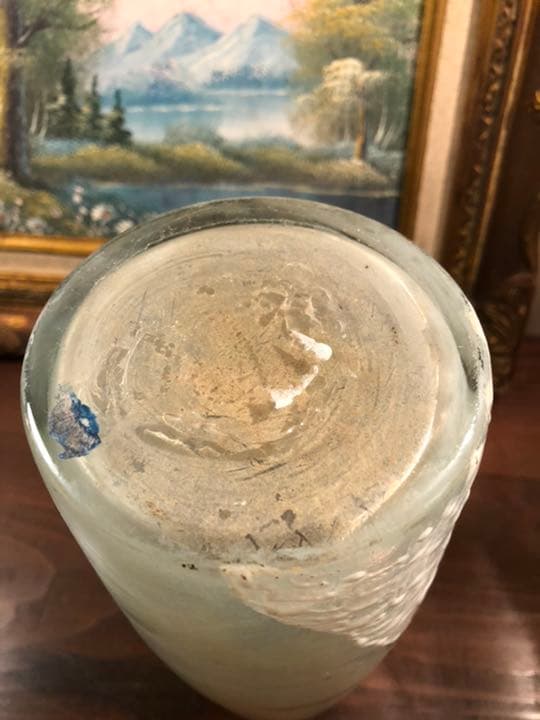 フランソワ・テオドール・ルグラ 1890年代　雪景色風車小屋　ガラス