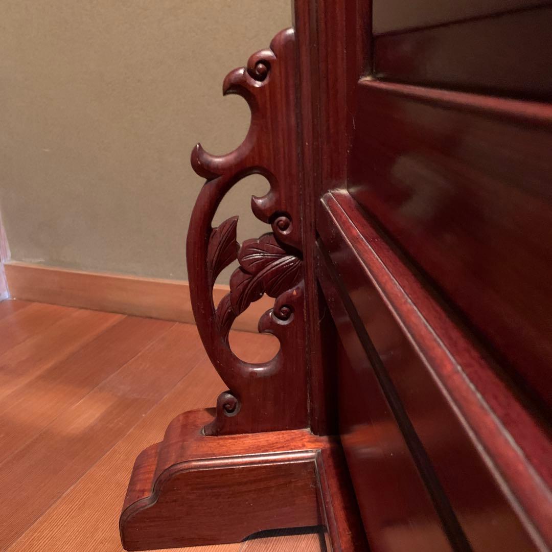 木製彫刻入り衝立　パーテーション