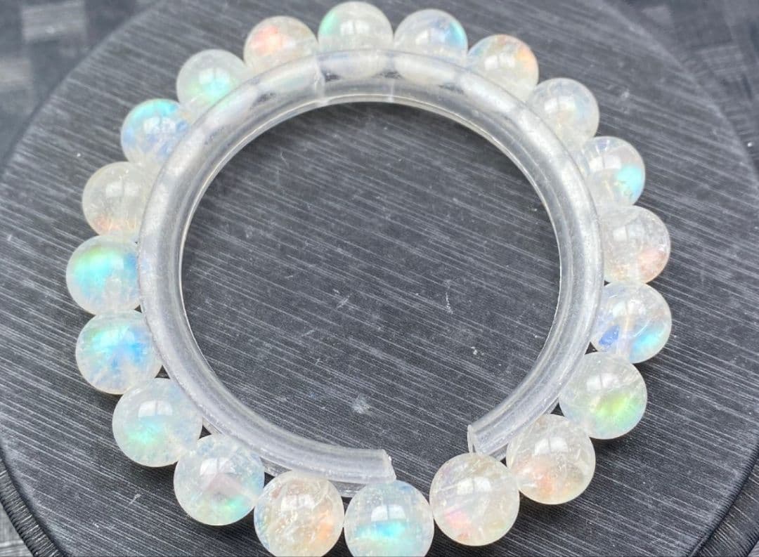 【2/7削除最終値下げ】✿希少石‼️オーロラレインボームーンストーンブレスレット