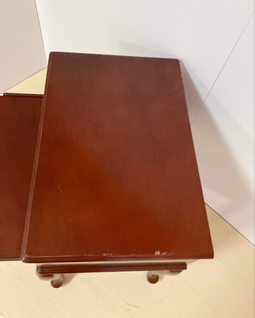 アンティーク調　猫脚　サイドテーブル　電話台　FAX台　サイドキャビネット