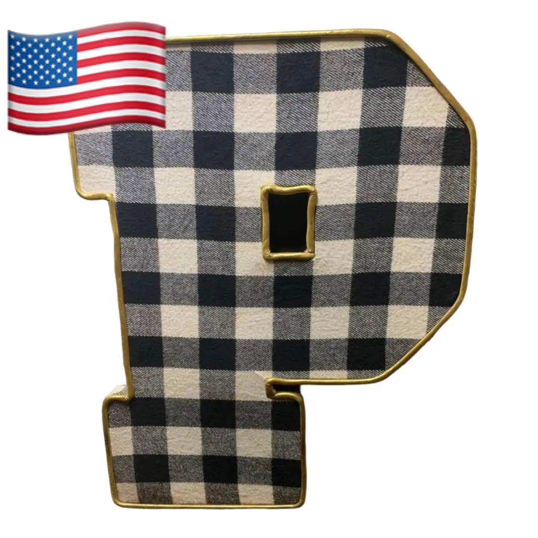 アルファベット　バッファローチェック　看板　特大