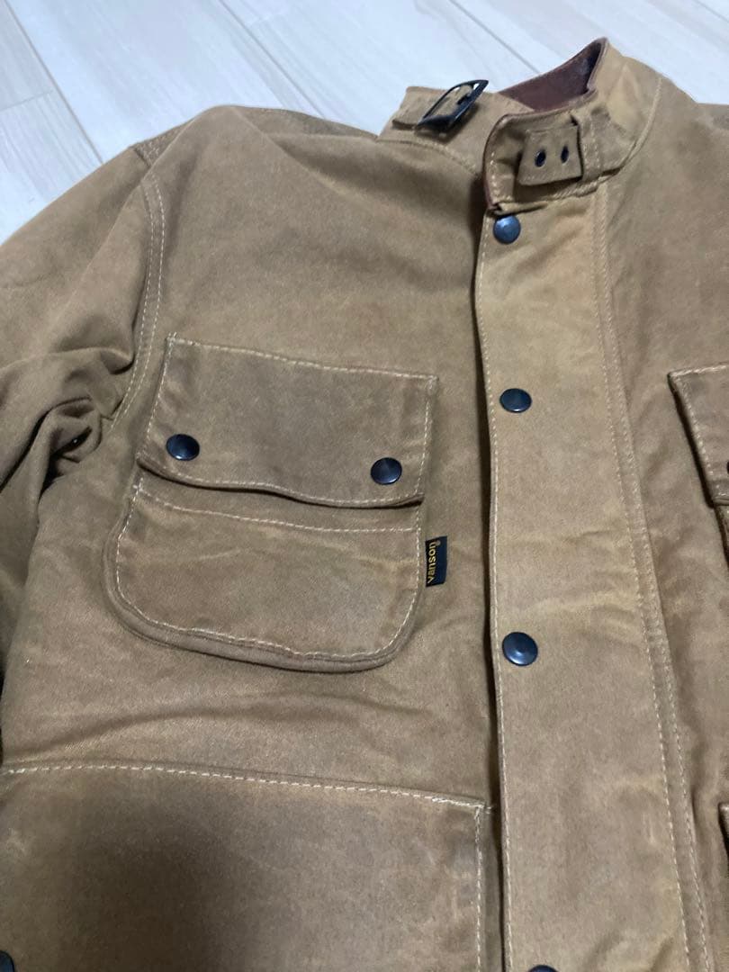 バンソン ボーダー オイルドコットン ライダースジャケット ストーマートライアル