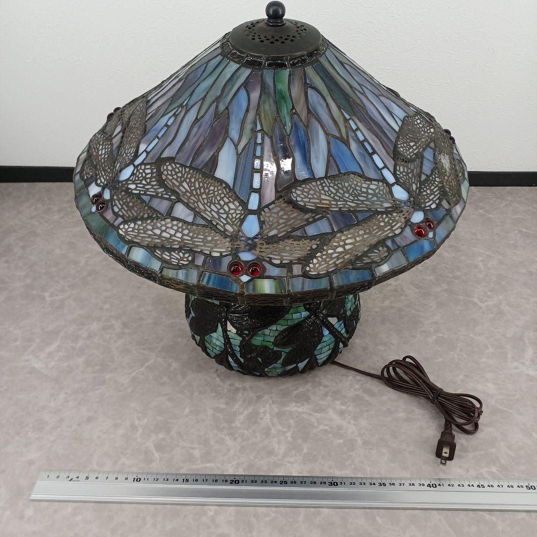 送料込み☆ステンドグラス【卓上ランプ】トンボ柄/アンティーク