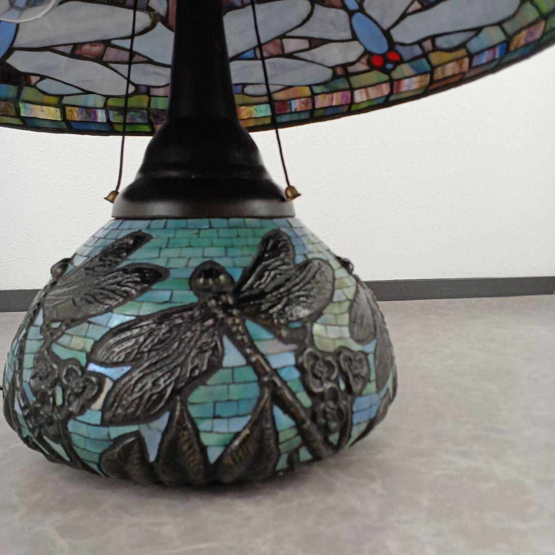 送料込み☆ステンドグラス【卓上ランプ】トンボ柄/アンティーク