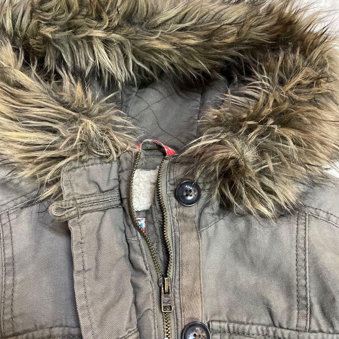HOLLISTER ホリスター　ミリタリージャケット　カーキ　裏ボア　裏起毛