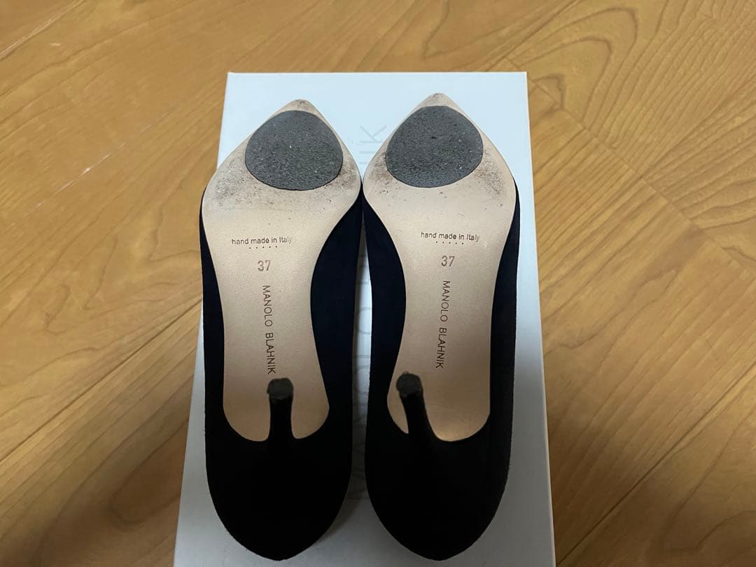値下可　爆安　Manolo Blahnik ネイビー スエード ハイヒール