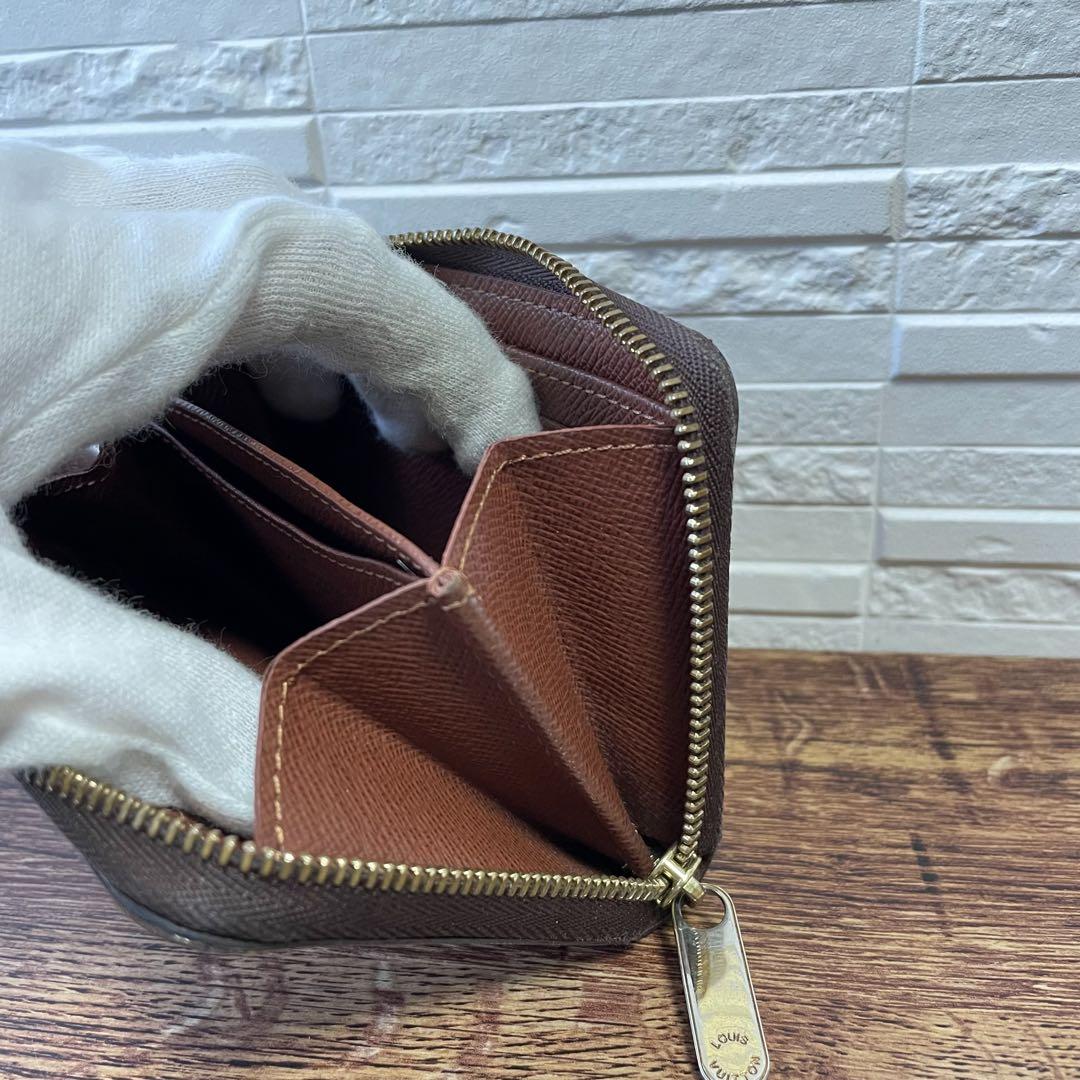 良品 ルイヴィトン モノグラム ケース ジッピーウォレット ブラウン