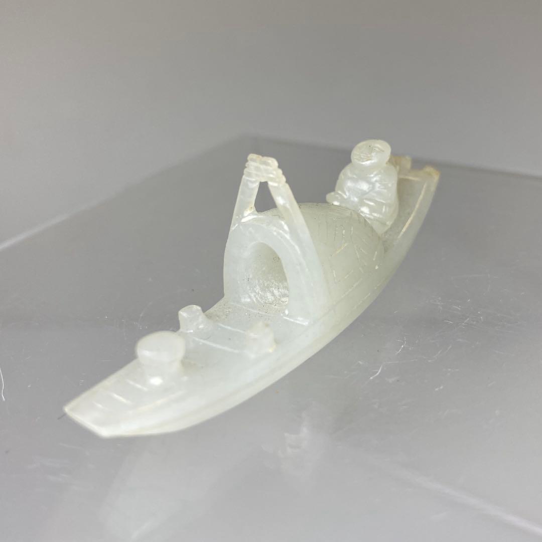 白砡　船　置物　幅約6㎝　14g トトチ　東さ7-0616③