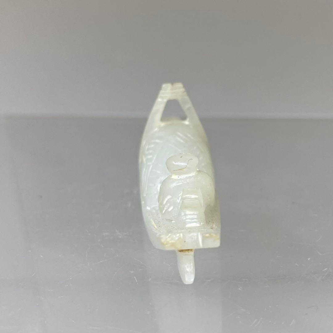 白砡　船　置物　幅約6㎝　14g トトチ　東さ7-0616③