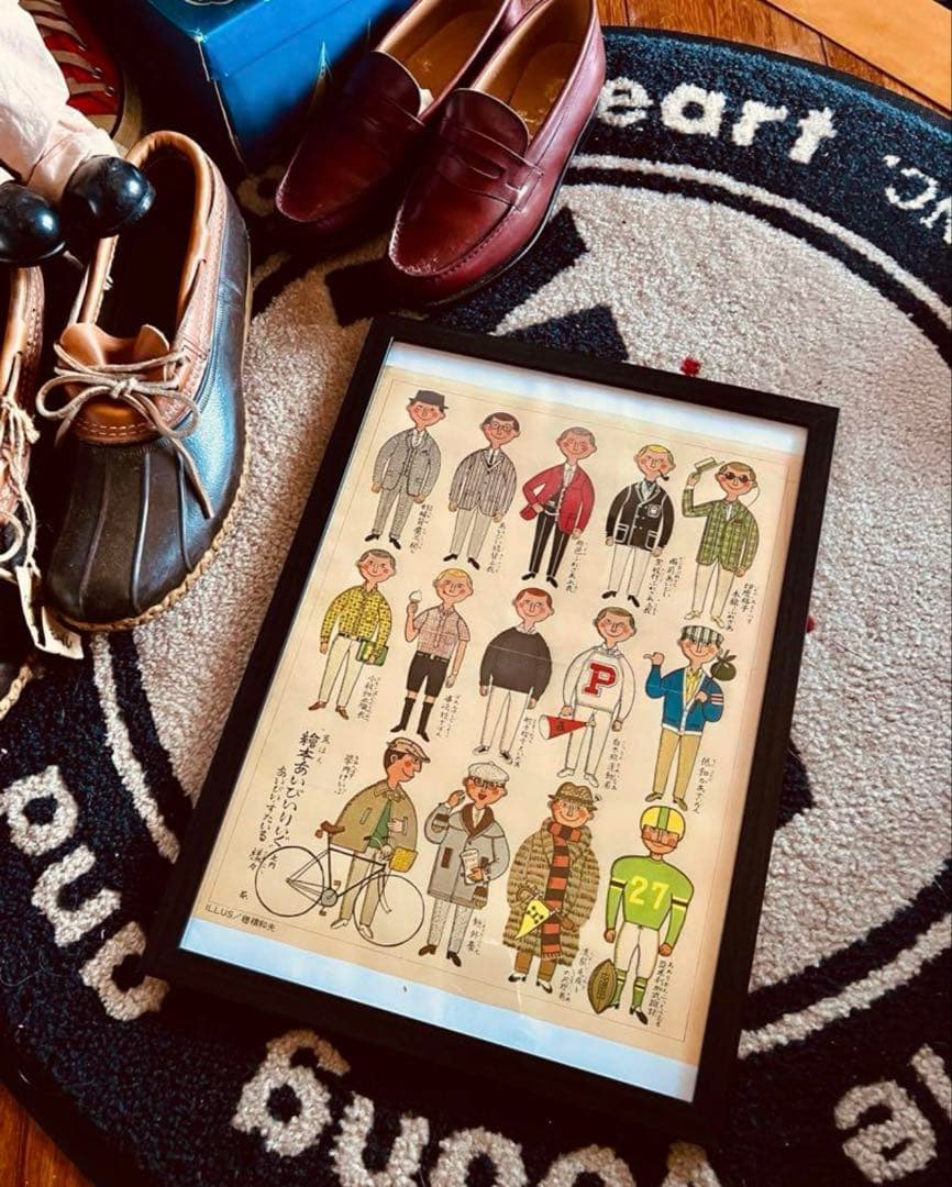 アイビーボーイ穂積和夫イラスト1960年代後期メンズクラブ付録A3号ディスプレイ