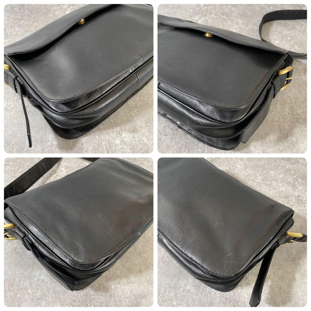 LOEWE ロエベ　メッセンジャーバッグ　ショルダー　レザー　ブラック　黒